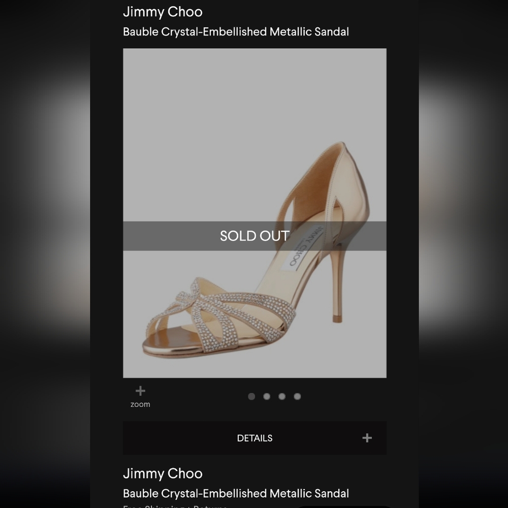 Jimmy Choo Bauble Crystal Embellished Metallic Sandal
